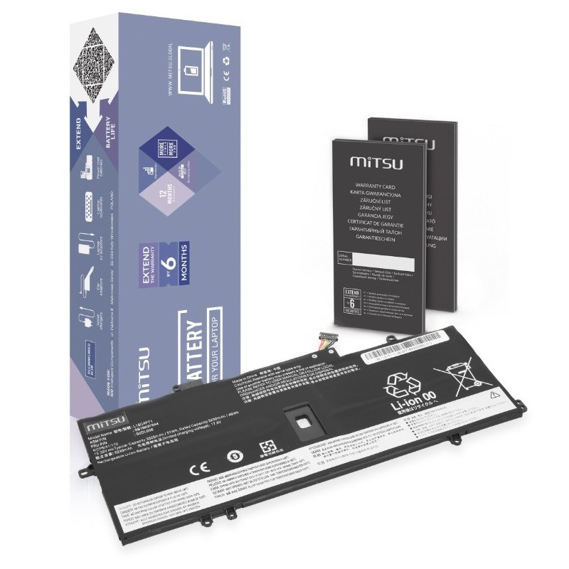 Bateria do Lenovo ThinkPad X1 Yoga 4 5 Carbon 7 8 3325 mAh (51 Wh) 15.36V
