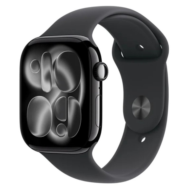 Watch Series 11 GPS + Cellular, koperta 46 mm z tytanu w kolorze naturalnym, pasek sportowy w kolorze górskiej szarości - rozmiar S/M