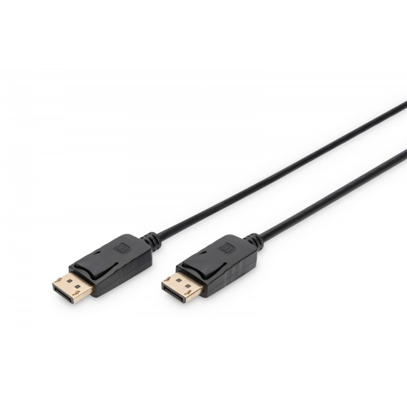 Kabel połączeniowy DisplayPort z zatrzaskami 1080p 60Hz FHD Typ DP/DP M/M czarny 2m