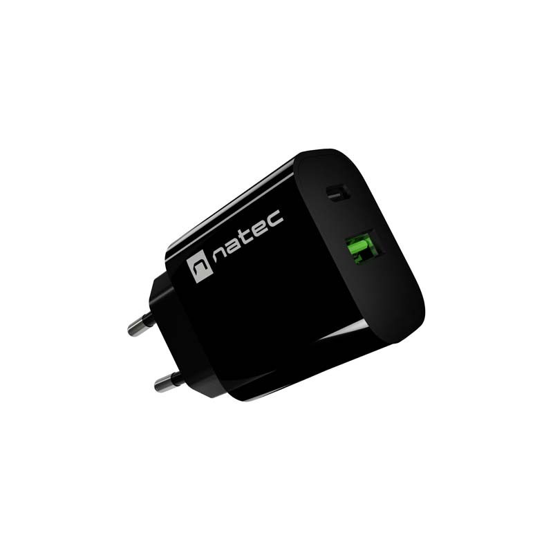 Ładowarka sieciowa Ribera 1xUSB-A 1xUSB-C 20W czarna