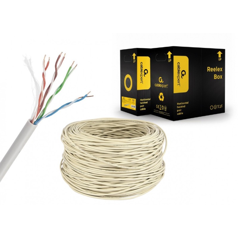 Kabel UTP drut kat. 5e (CCA) 305m szary