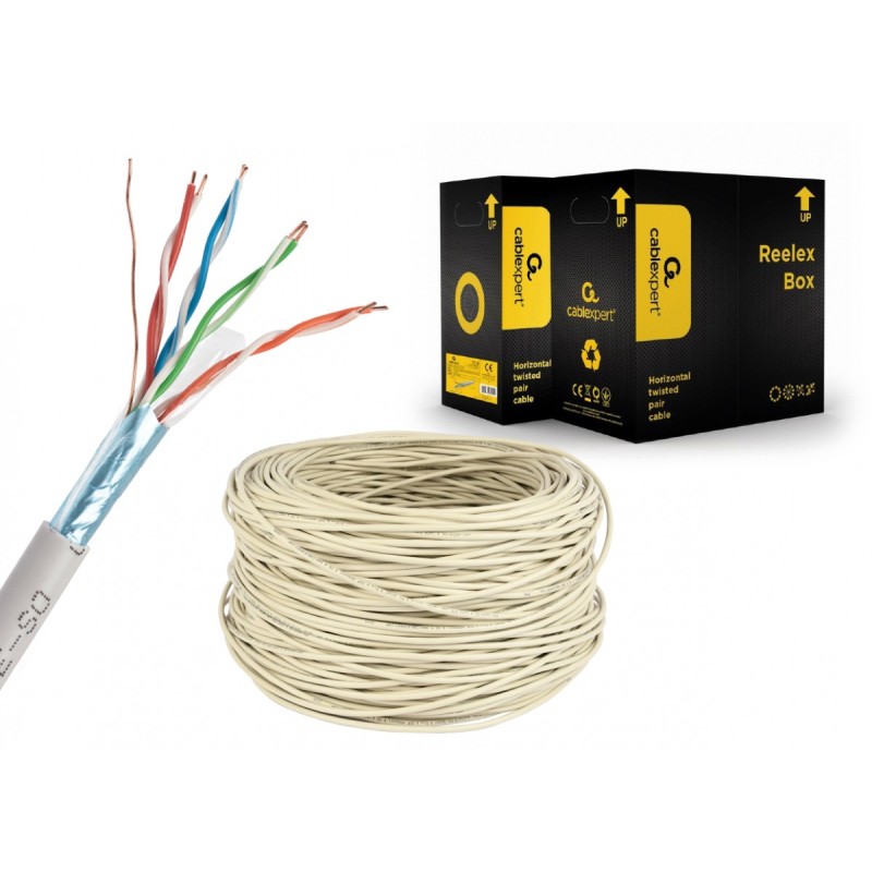 Kabel FTP-ekranowany KAT 5e drut AWG24 305m szary