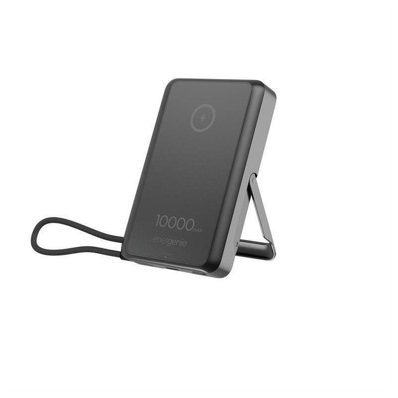 PowerBank 10000mAh bezprzewodowy 15W USB-C 20W z podstawką, czarny