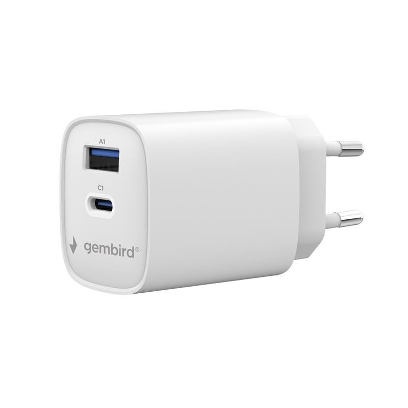 Ładowarka uniwersalna 1xUSB-C/A QC 3.0 PD 45W biała