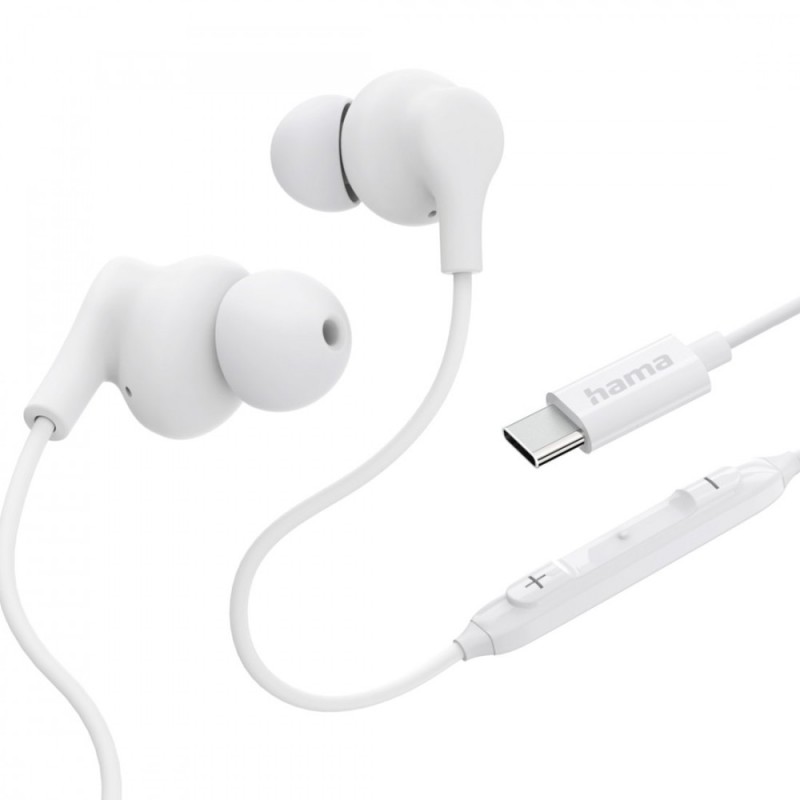 Słuchawki douszne Curly USB-C białe