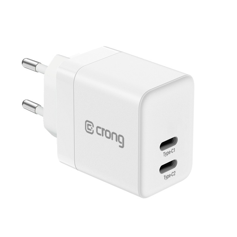 Ultra Compact GaN Ładowarka sieciowa 2x USB-C 35W PD 3.0 z PPS Biała