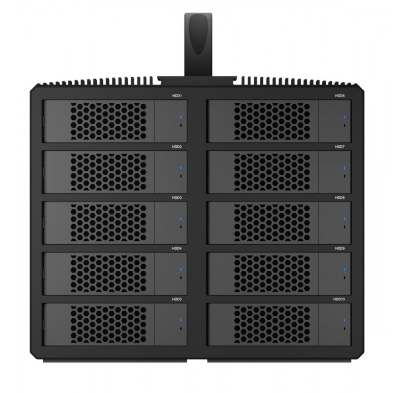 Obudowa IB-3710-C31 10xHDD 2,5"/3,5" SATA, Single Mode, HOST USB 3.2 Gen2, Zasilacz 200W