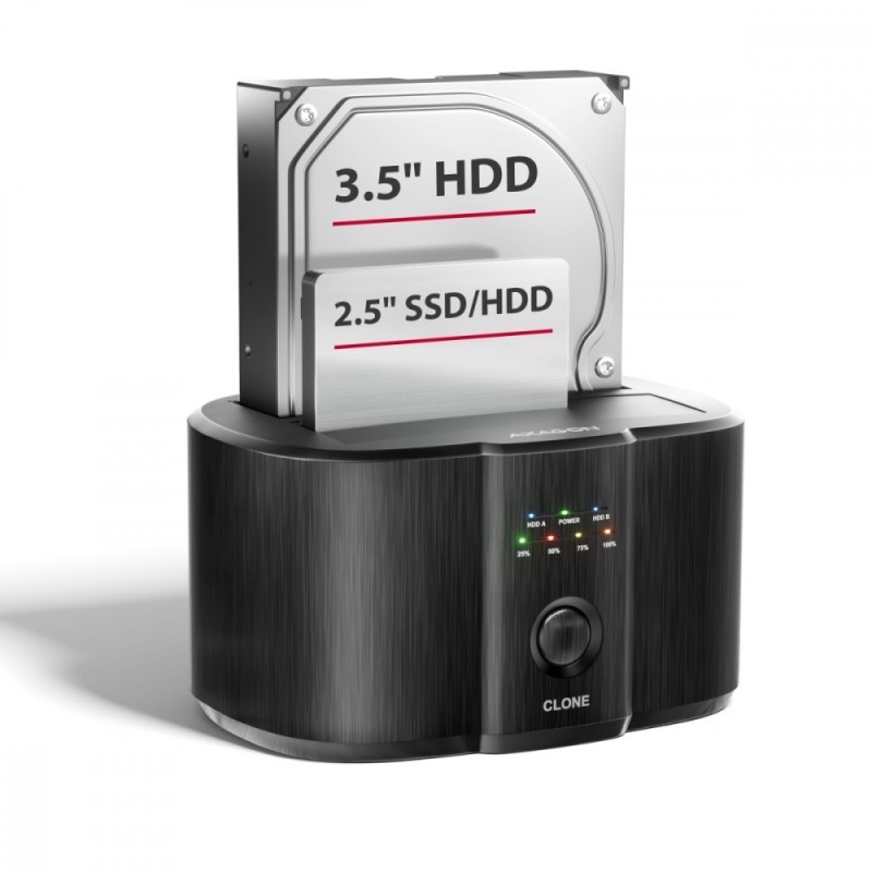 ADSA-SC Stacja dokująca, USB 3.2 Gen 1 - 2x SATA 6G 2.5"/3.5" SSD/HDD CLONE DUAL