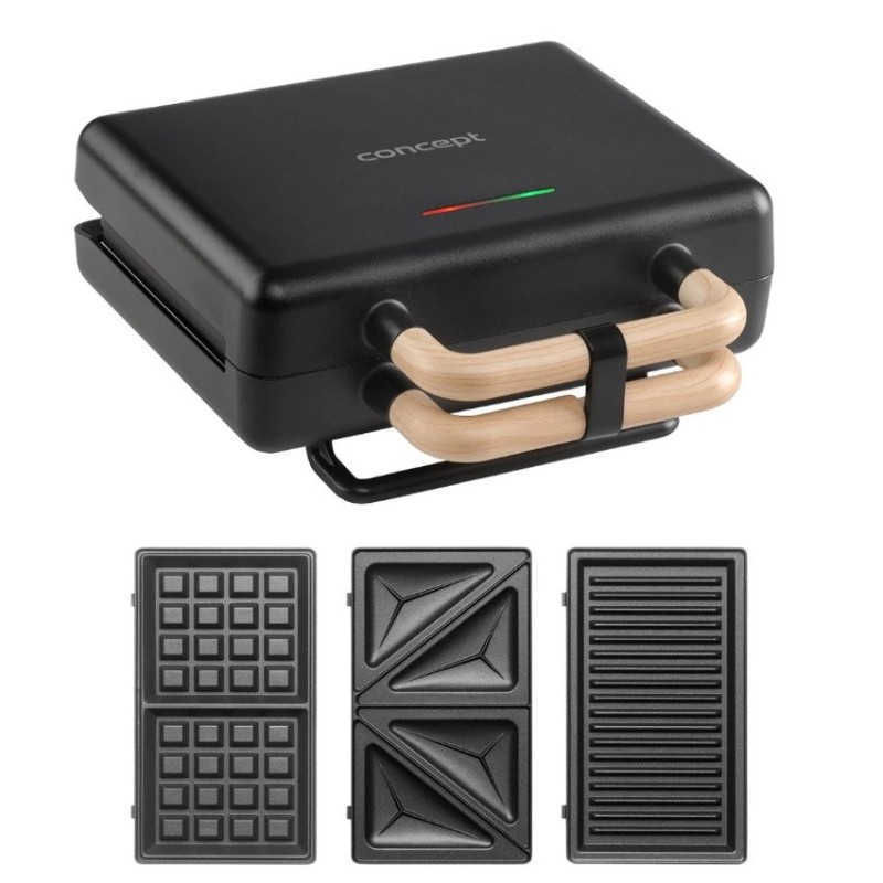 Opiekacz do kanapek 3w1 800W czarny Concept SV3091