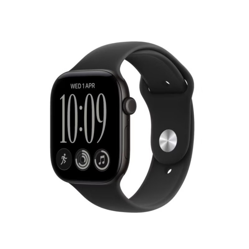 Watch seria 12 GPS+Cellular, koperta 46 mm z aluminium w kolorze czarnym, pasek sportowy w kolorze czarnym - rozmiar M/L