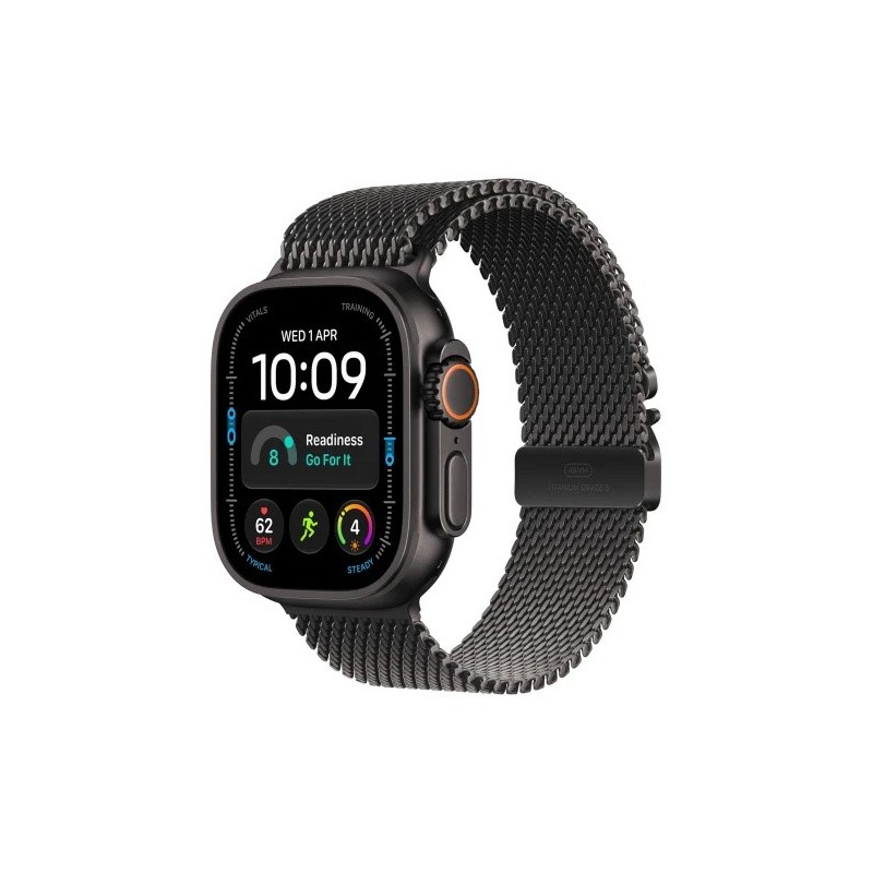 Smartwatch Watch Ultra 4 GPS + Cellular, koperta 49mm z tytanu w kolorze czarnym, bransoleta mediolańska w kolorze czarnym - rozmiar L