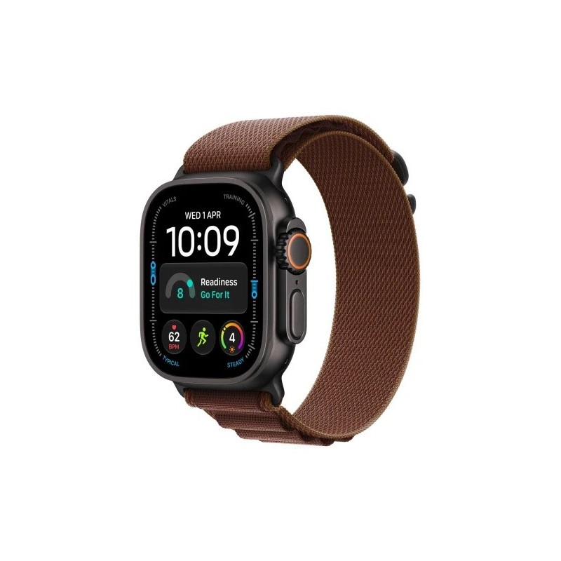 Smartwatch Watch Ultra 4 GPS + Cellular, koperta 49mm z tytanu w kolorze czarnym, opaska Alpine w kolorze burgunda - rozmiar M