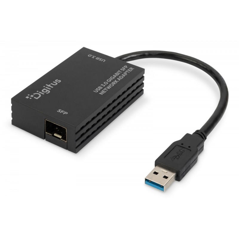 Karta sieciowa USB 3.0 typ A na Gigabit SFP, adapter światłowodowy 1000 Mb/s, moduł SFP sprzedawany osobno