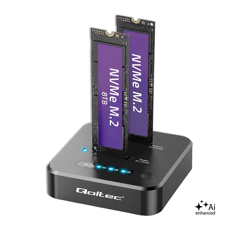 Stacja dokująca dysków SSD M.2 NVMe | PCIe | DUAL 2x8TB | USB-C 3.2 | 10Gb/s