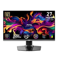 MSI Monitor MAG 272QP QD-OLED X50/26.5 cala/QD-OLED/WQHD/Flat/500Hz/Black