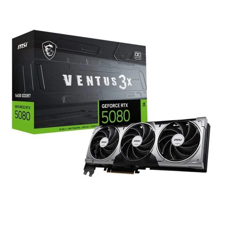 MSI Karta graficzna GeForce RTX 5080 VENTUS 3X OC 16G GDDR7 256bit DP/HDMI