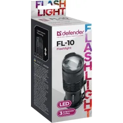 Latarka Defender FL-10, XP-E, 3 tryby, metalowa obudowa