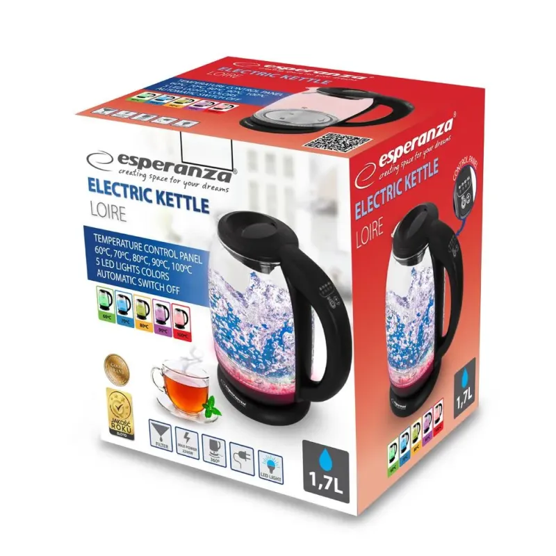 Czajnik elektryczny Esperanza LOIRE EKK027 1,7l szklany