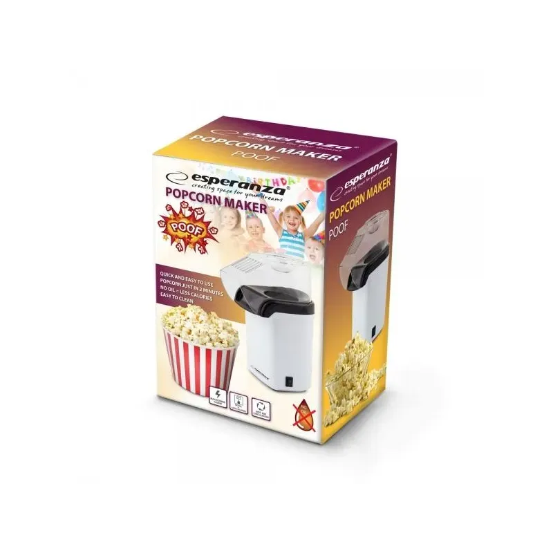 Maszynka do popcornu Esperanza Poof EKP005W biała