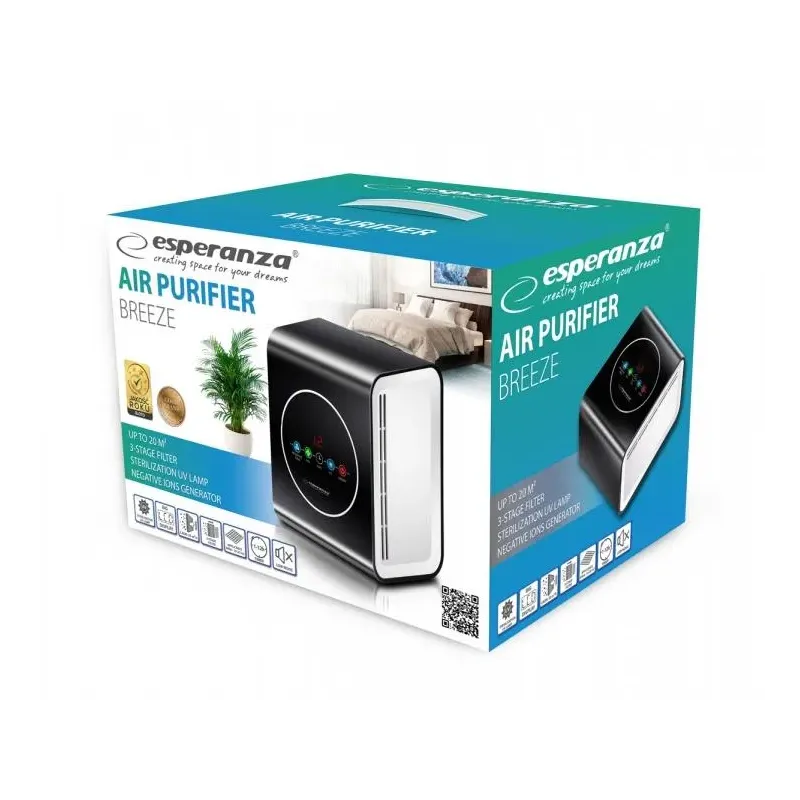 Oczyszczacz powietrza Esperanza Breeze EHP001 czarno-biały