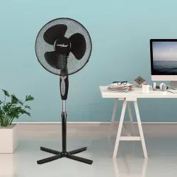 Wentylator podłogowy GreenBlue GB580 40W czarny z pilotem i timerem