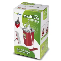 Mop płaski z wiadrem i wyciskaczem GreenBlue GB870 , dwa wkłady microfibra