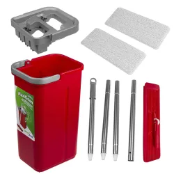 Mop płaski z wiadrem i wyciskaczem GreenBlue GB870 , dwa wkłady microfibra