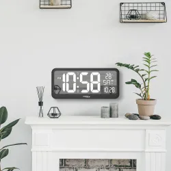 Zegar ścienny LCD bardzo duży GreenBlue GB214 temperatura, data