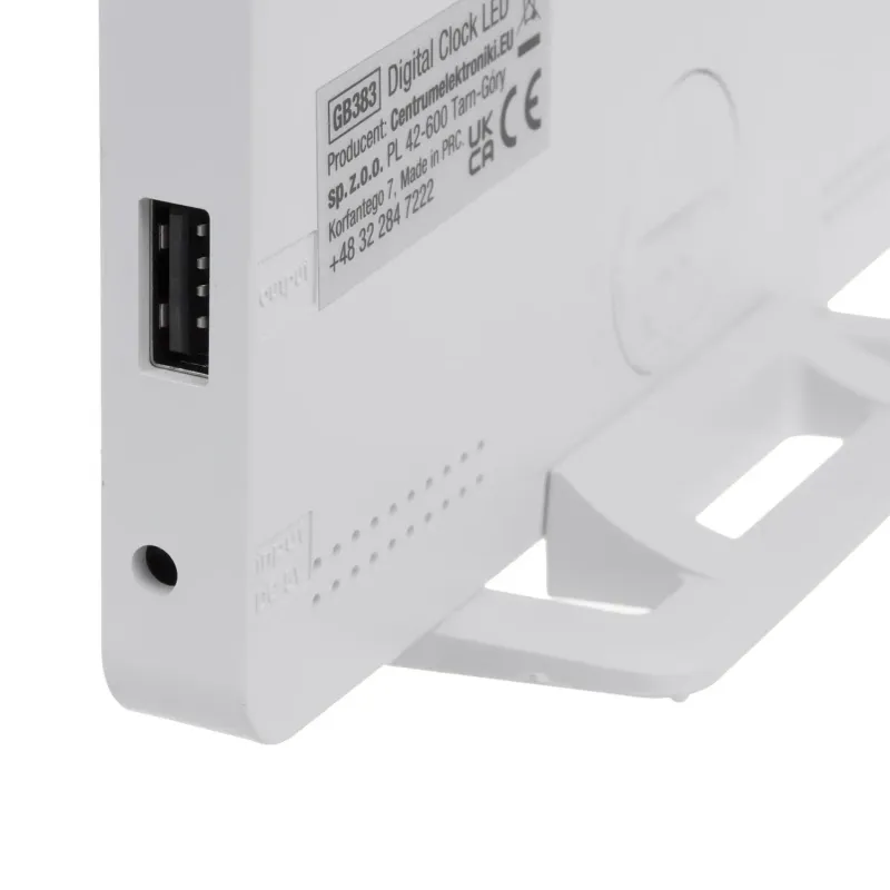 Zegar z alarmem i funkcją termometru GreenBlue GB383 biały