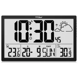 Zegar ścienny LCD bardzo duży GreenBlue GB218 temperatura, data