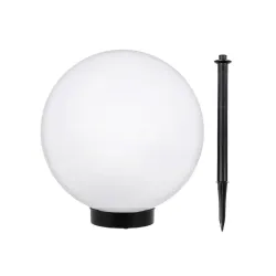 Lampa solarna GreenBlue GB166 wolnostojaca ogrodowa kula 25x25x58cm, bialy