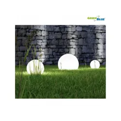 Lampa solarna GreenBlue GB166 wolnostojaca ogrodowa kula 25x25x58cm, bialy