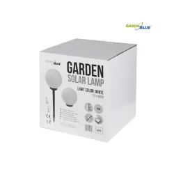 Lampa solarna GreenBlue GB166 wolnostojaca ogrodowa kula 25x25x58cm, bialy
