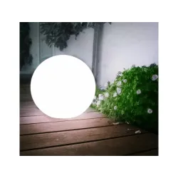 Lampa solarna GreenBlue GB168 wolnostojaca ogrodowa kula 30x30x63 cm, bialy