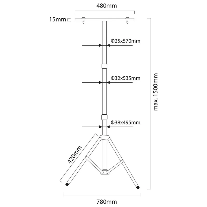 Stand roboczy dla naświetlaczy LED Maclean MCE583 Yellow