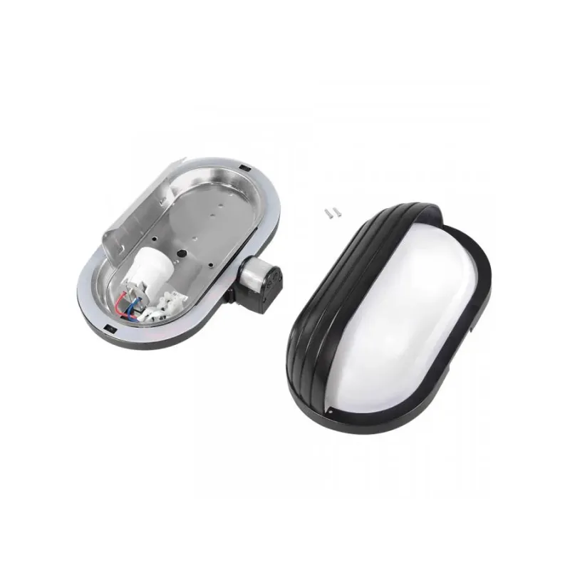 Plafon ścienny Maclean MCE33B z czujnikiem ruchu PIR 60W 180° czarny