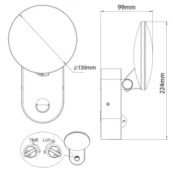 Lampa LED ścienna z czujnikiem PIR Maclean MCE367 | PartsPC.pl