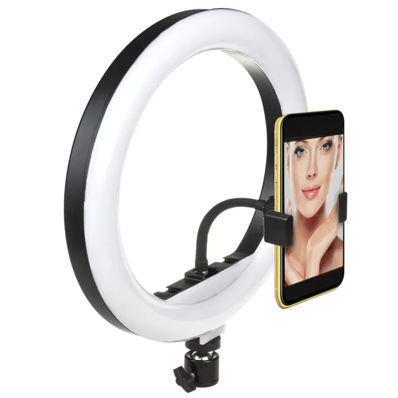 Lampa pierścieniowa 10'' LED 12W statyw 1,1m Maclean MCE610 samowyzwalacz,