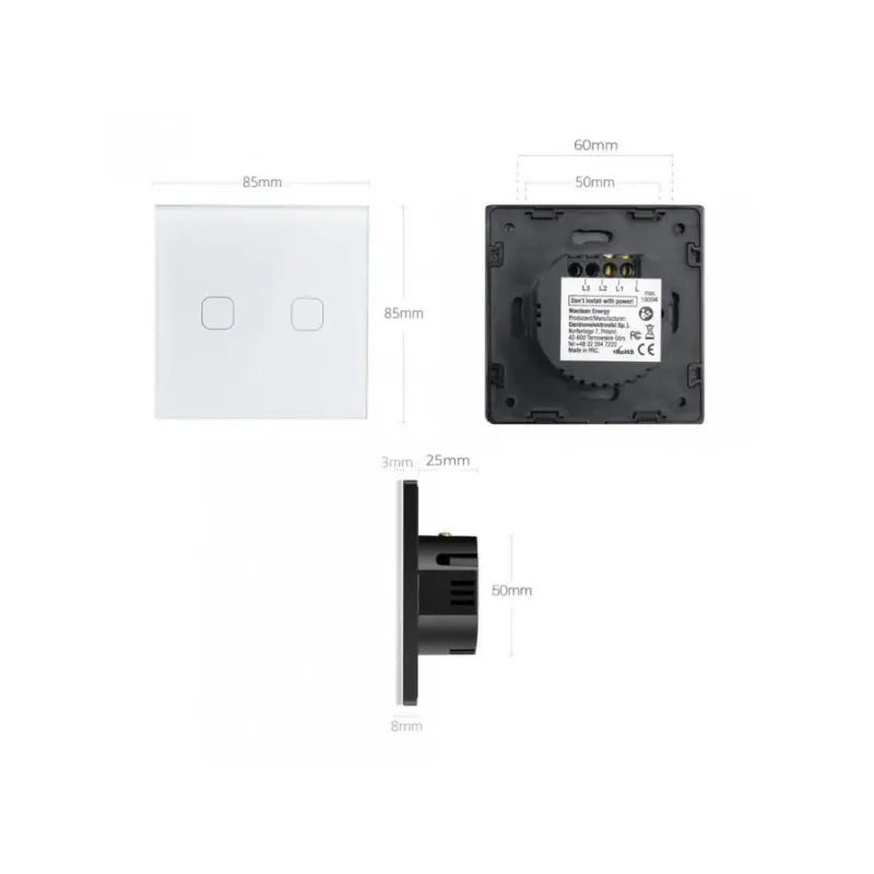 Włącznik dotykowy światła Maclean MCE701W pojedyńczy, ... | PartsPC.pl