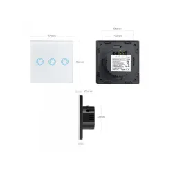 Włącznik dotykowy światła Maclean MCE705W potrójny, sz... | PartsPC.pl