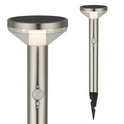 Lampa solarna LED z czujnikiem Maclean MCE465 C/M, chrom mat, IP44, 3 tryby