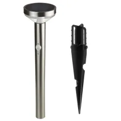 Lampa solarna LED z czujnikiem Maclean MCE465 C/M, chrom mat, IP44, 3 tryby