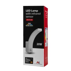 Lampa LED z czujnikiem ruchu Maclean MCE512 W, czujnik ruchu PIR, kolor