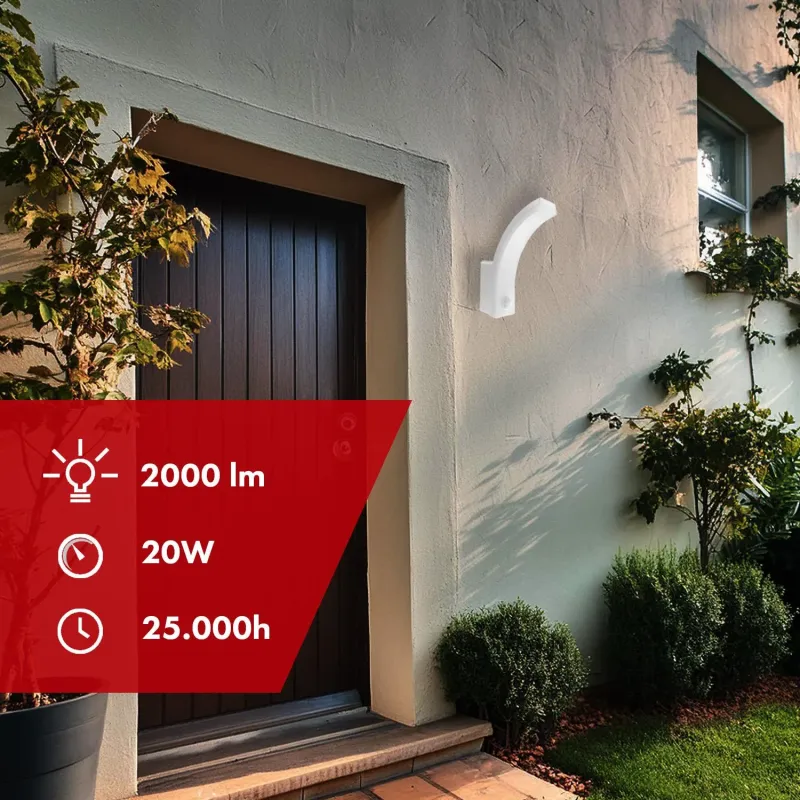 Lampa LED z czujnikiem ruchu Maclean MCE512 W, czujnik ruchu PIR, kolor