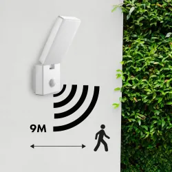 Lampa LED z czujnikiem ruchu Maclean MCE516 W, czujnik ruchu PIR, kolor