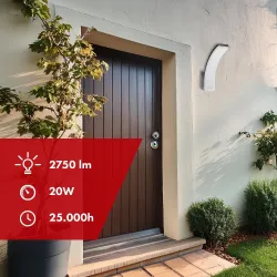 Lampa LED Maclean MCE511 GR,kolor szary, 20W, IP65, 2750lm, barwa neutralna