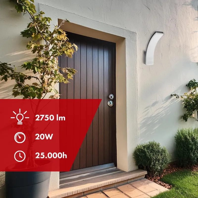 Lampa LED Maclean MCE511 GR,kolor szary, 20W, IP65, 2750lm, barwa neutralna