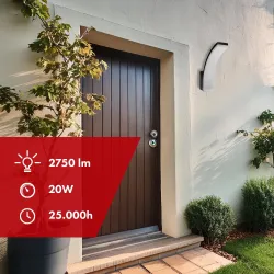 Lampa LED Maclean MCE511 B, kolor czarny, 20W, IP65, 2750lm, barwa