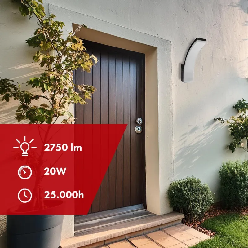 Lampa LED Maclean MCE511 B, kolor czarny, 20W, IP65, 2750lm, barwa