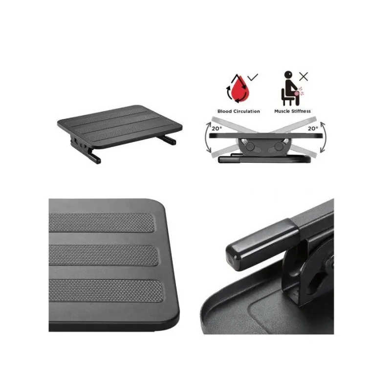 Podnóżek ergonomiczny Maclean MC-831 podstawka pod nogi, płynnie regulowany